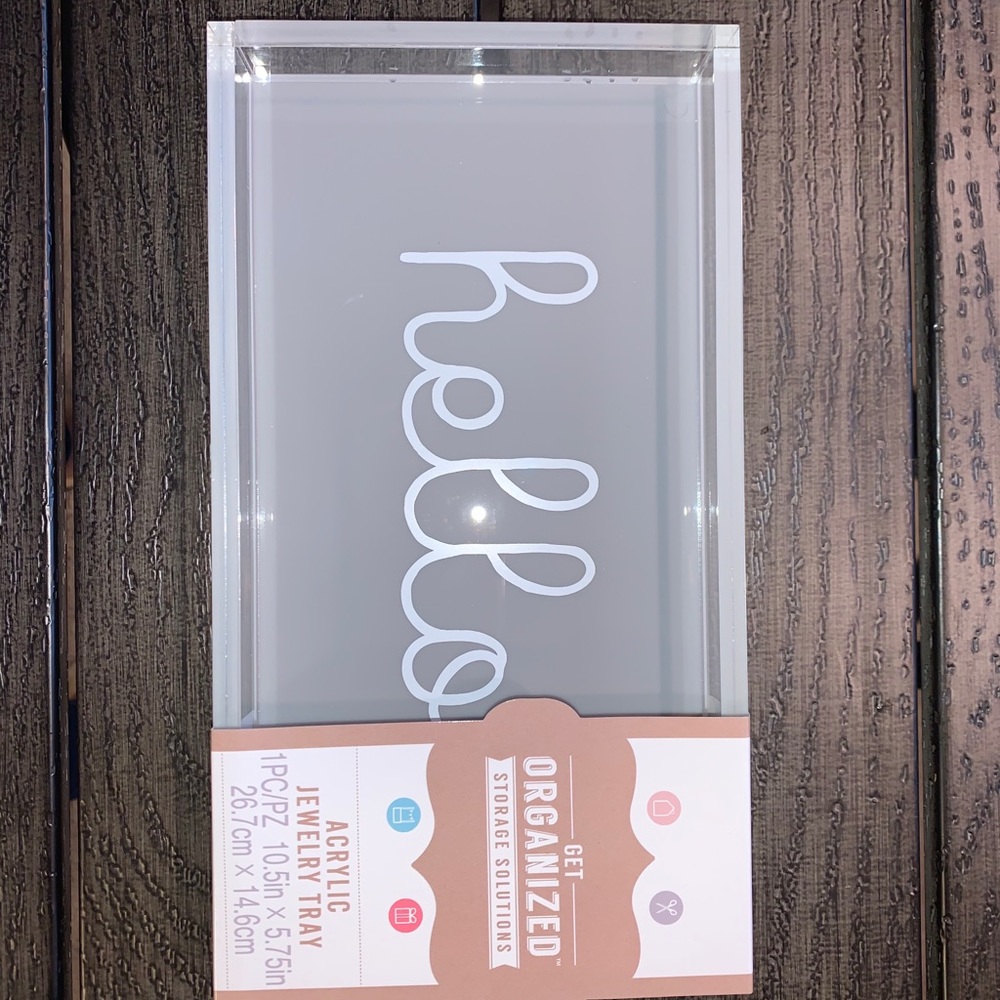 NWT Acrylic “Hello” Tray